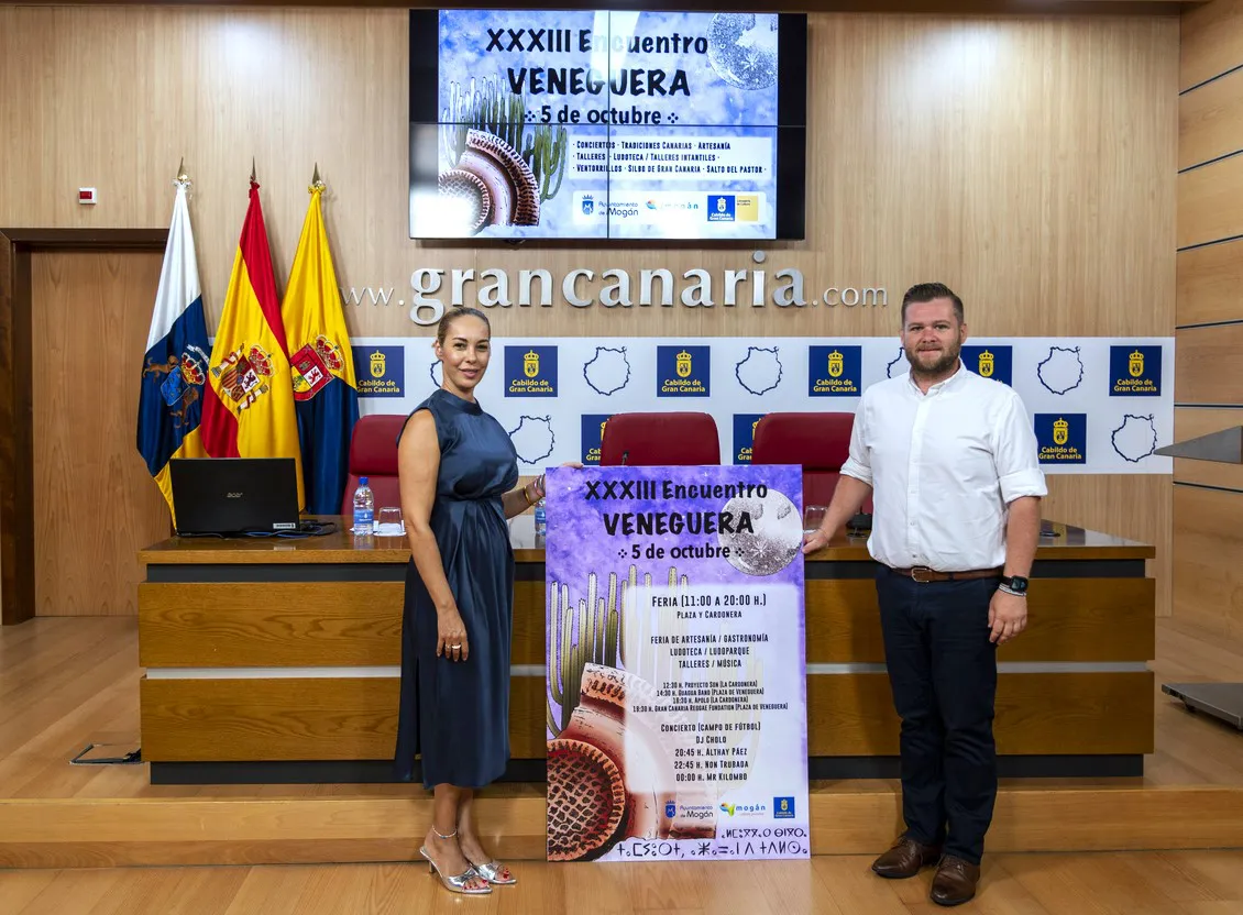 Guacimara Medina y Mencey Santana - Presentación XXXIII Encuentro Veneguera guacimara medina y mencey santana presentan la 33 edicion del Encuentro Veneguera I noticias de gran canaria