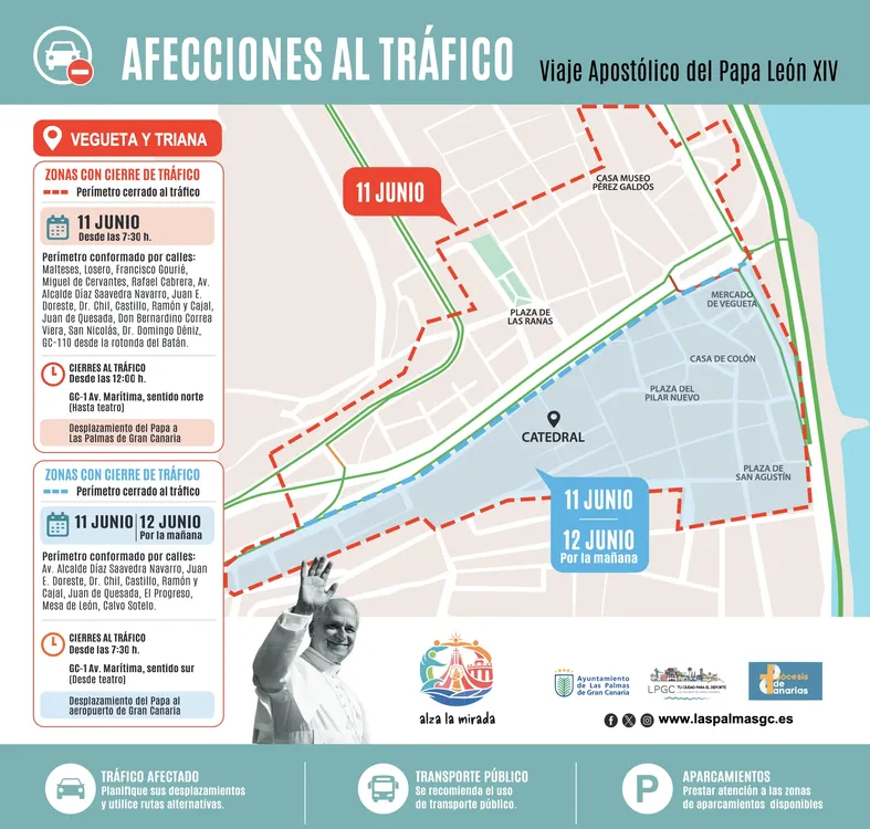 mapa-cortes-de-trafico-en-Las-palmas-por-visita-del-Papa-a-Las-palmas-de-Gran-Canaria