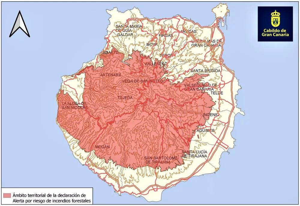 El Cabildo declara la alerta por riesgo de incendios forestales en Gran Canaria